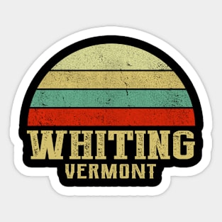 WHITING VERMONT Vintage Retro Sunset Sticker